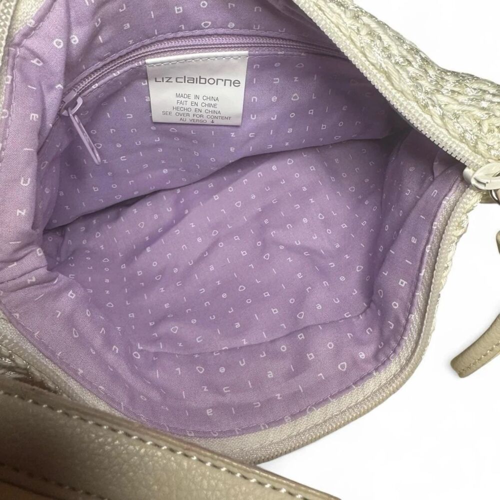 NWT Liz Claiborne Ivory Shoulder Bag Classic Style Summer Bridal See Condition - Picture 6 of 8